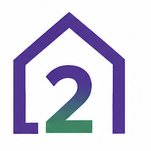 Purple house outline with number 2 inside